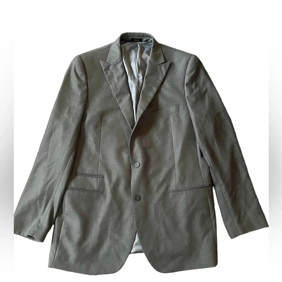 J.Ferrar Men's Sport Coat Blazer Two Button Gray Polyester Blend Slim Fit Sz 44L - Picture 1 of 6